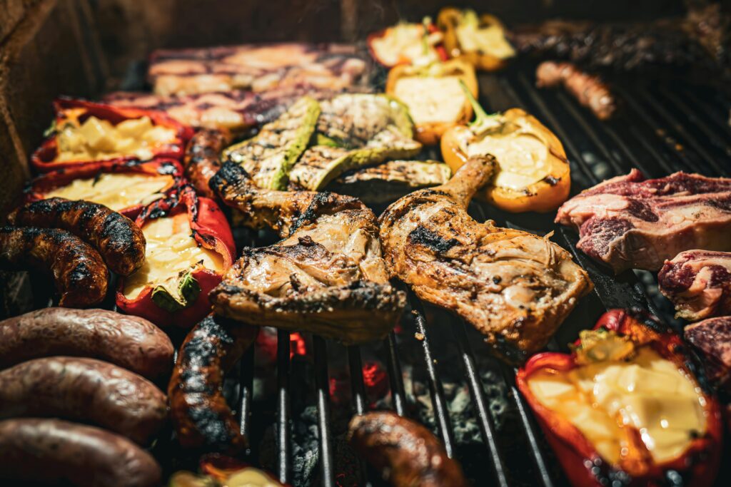 Grilled meat on the barbecue